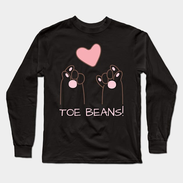 Toe Beans Cat Long Sleeve T-Shirt by SamCreations